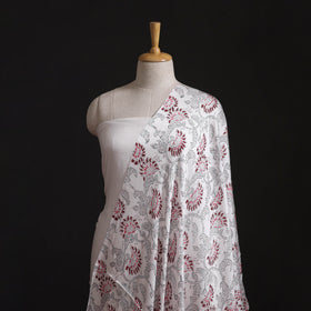 Sanganeri Floral Hand Block Print Modal Silk Fabric 09
