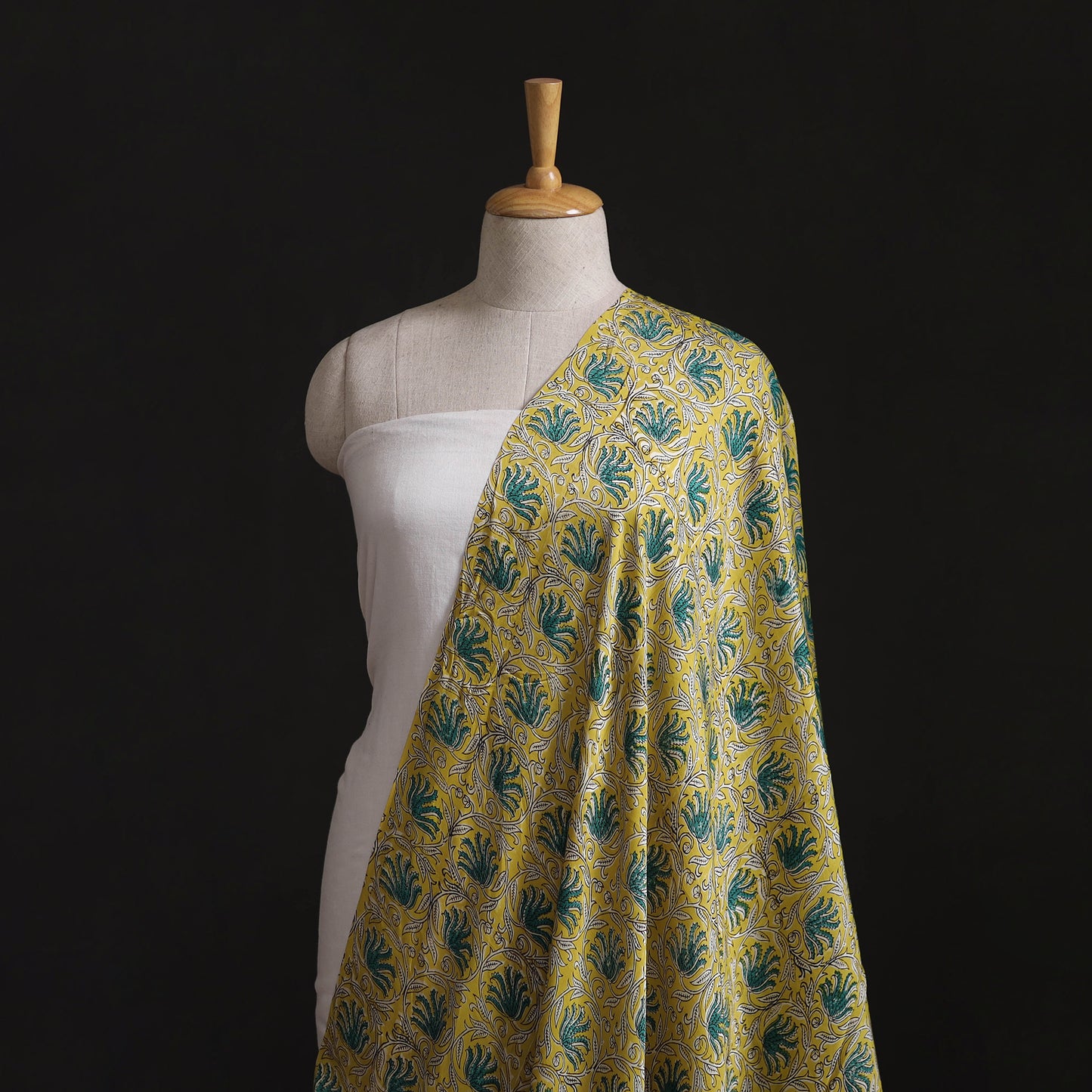 Sanganeri Floral Hand Block Print Modal Silk Fabric 10