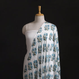 Sanganeri Floral Hand Block Print Modal Silk Fabric 11