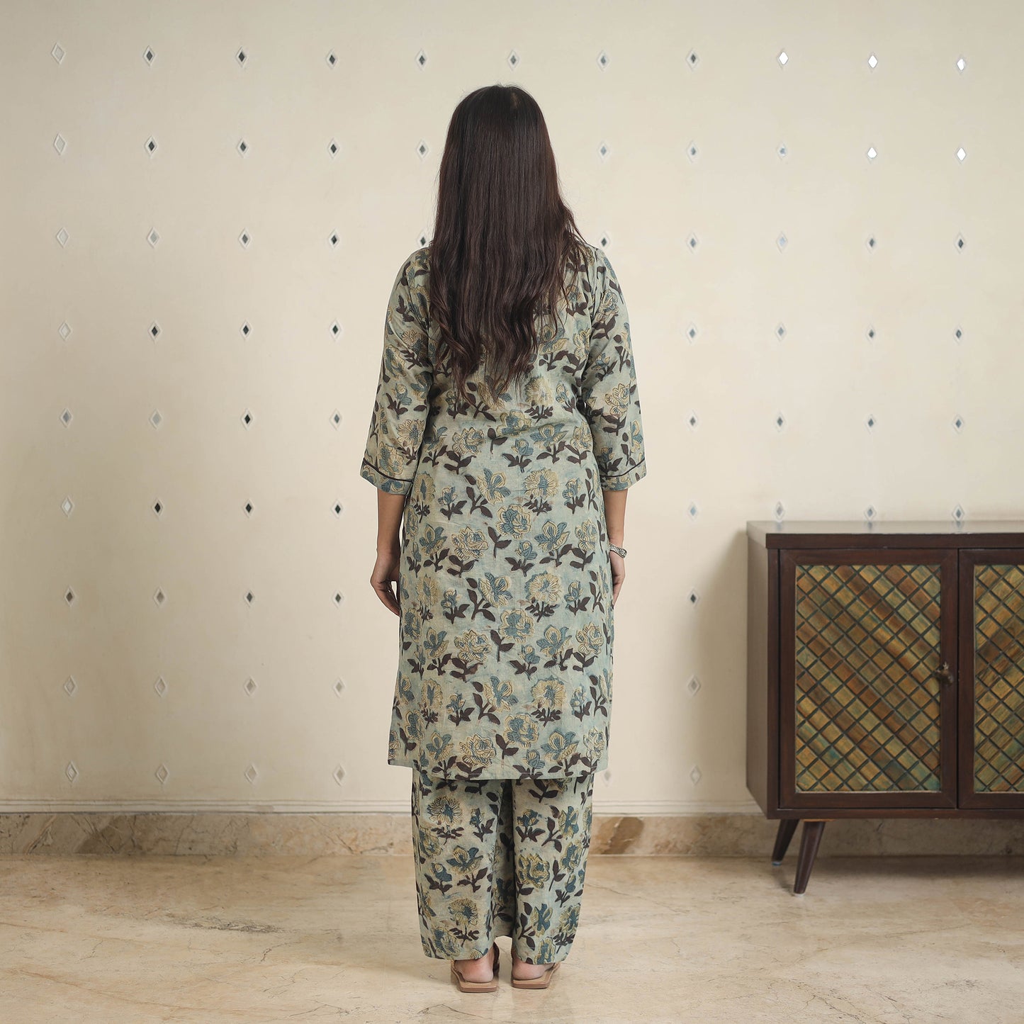 Blue - natural dyed cotton bagru dabu co-ord set 11