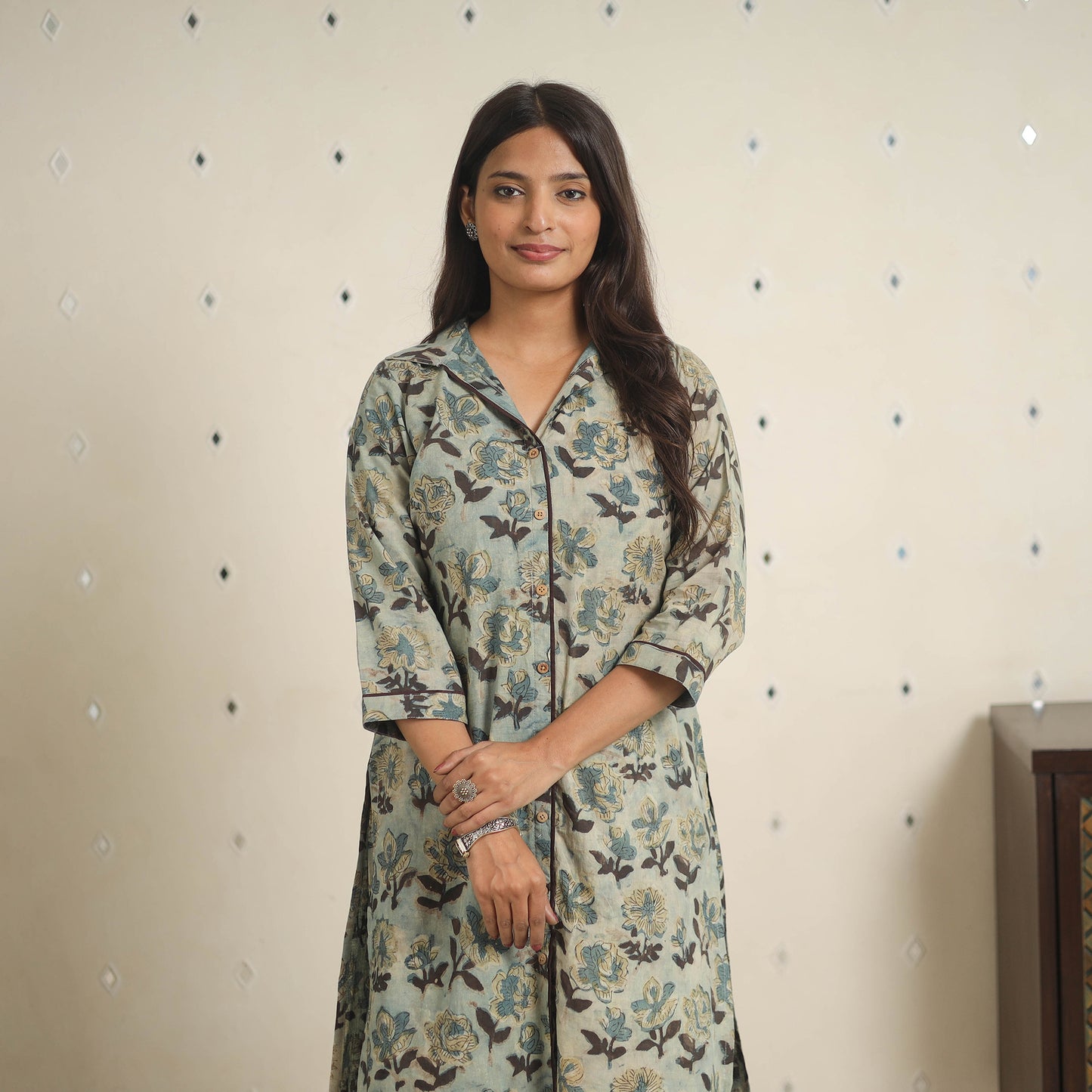 Blue - natural dyed cotton bagru dabu co-ord set 11