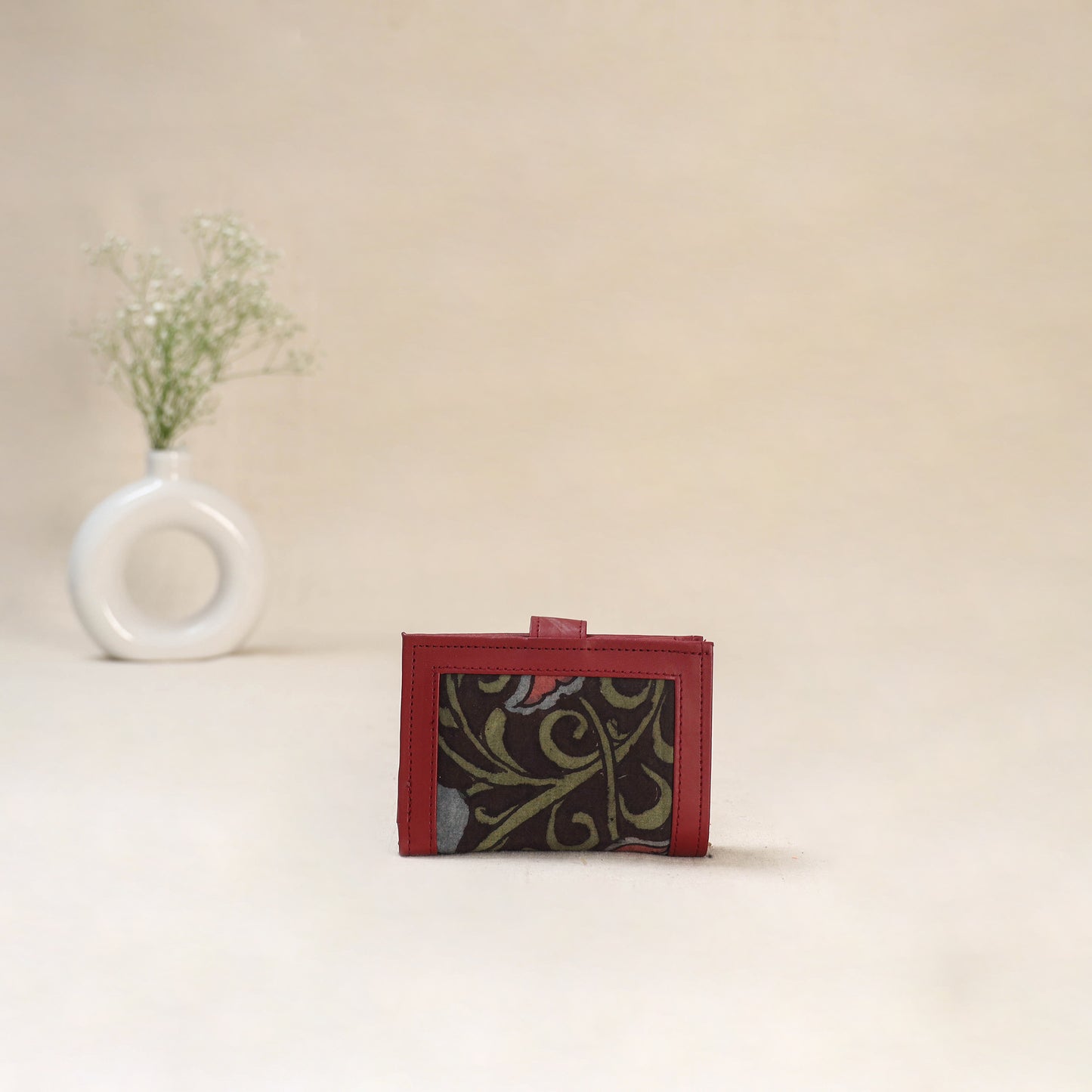 Black - Srikalahasti Kalamkari Handpainted Wallet 95
