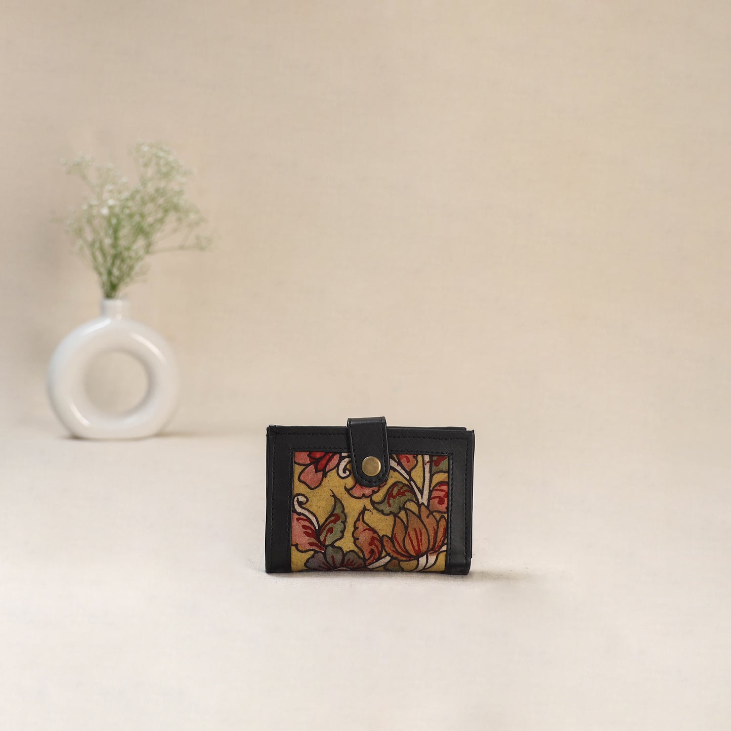 Yellow - Srikalahasti Kalamkari Handpainted Wallet 96