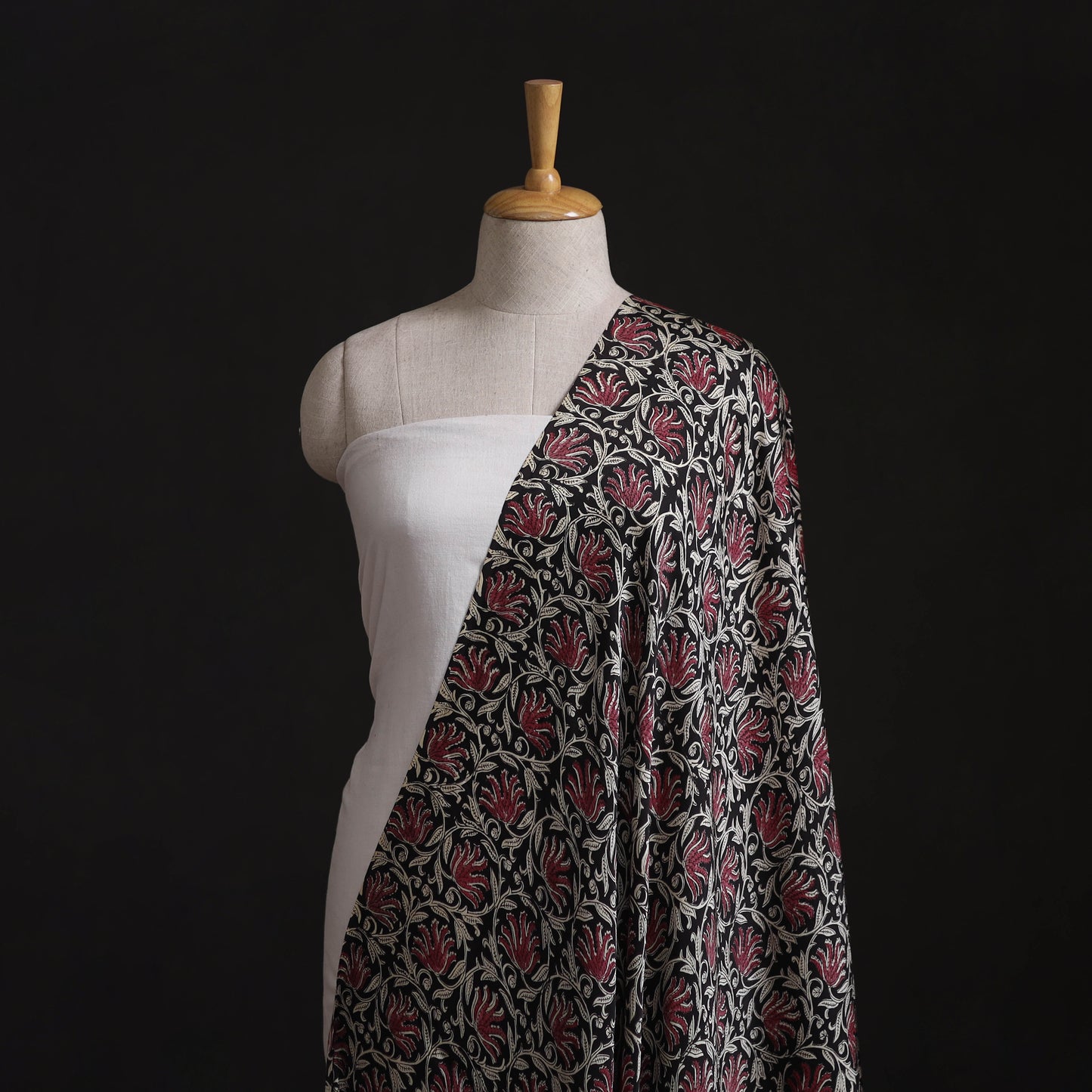 Sanganeri Floral Hand Block Print Modal Silk Fabric 13