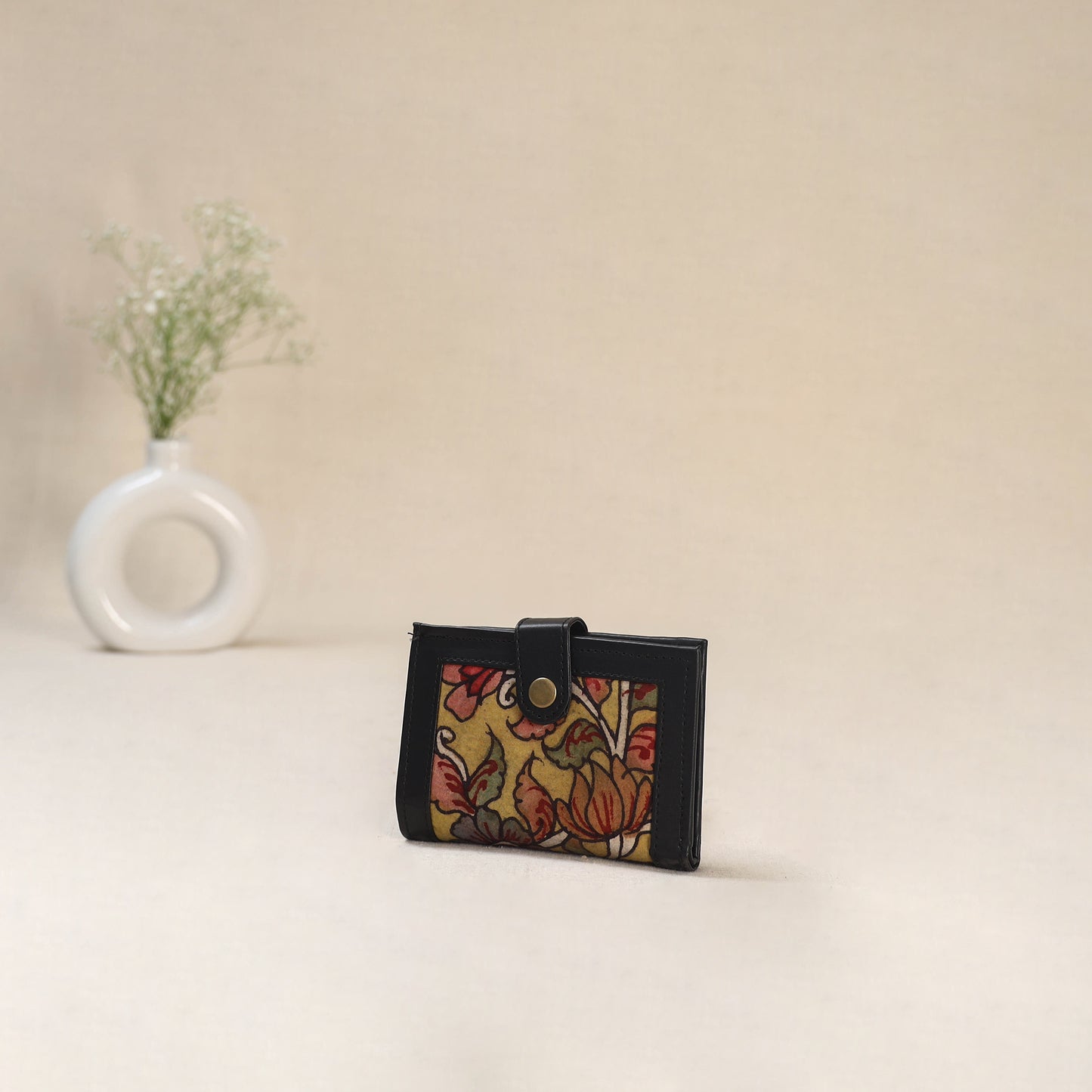 Yellow - Srikalahasti Kalamkari Handpainted Wallet 96