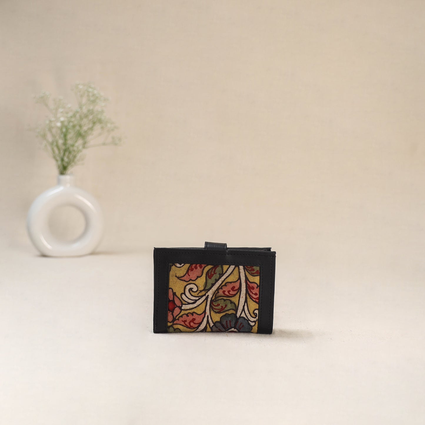 Yellow - Srikalahasti Kalamkari Handpainted Wallet 96