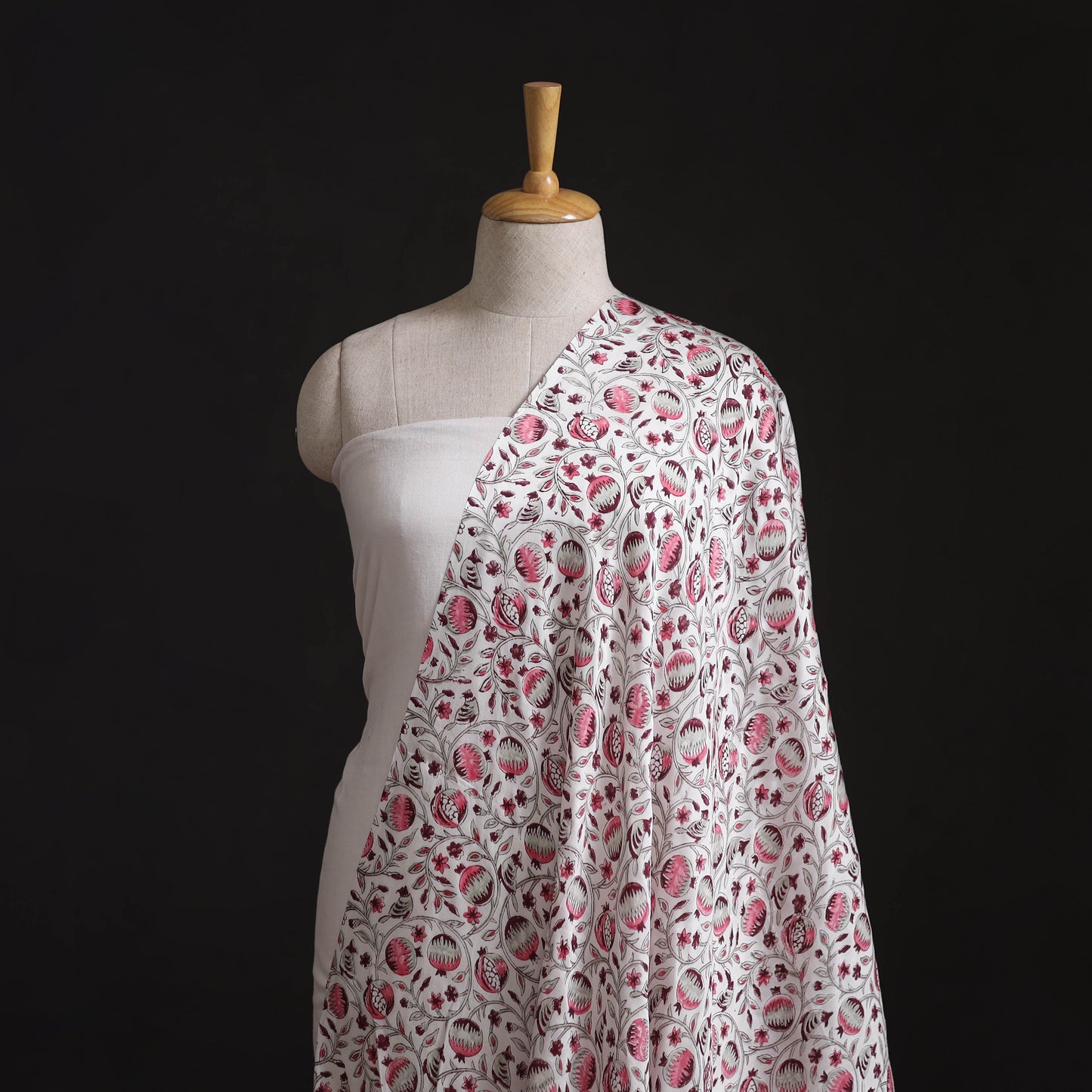 Sanganeri Floral Hand Block Print Modal Silk Fabric 16