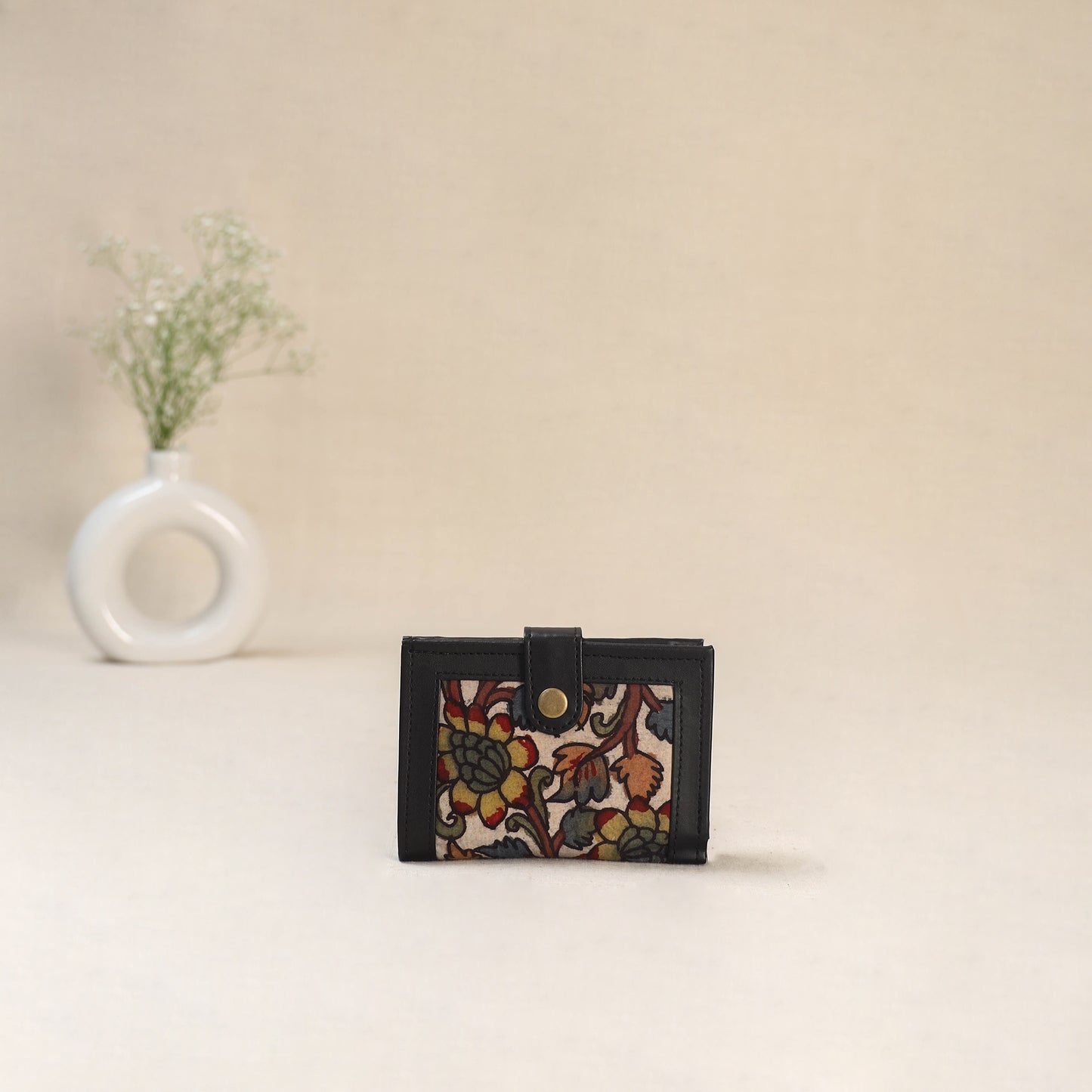Beige - Srikalahasti Kalamkari Handpainted Wallet 98