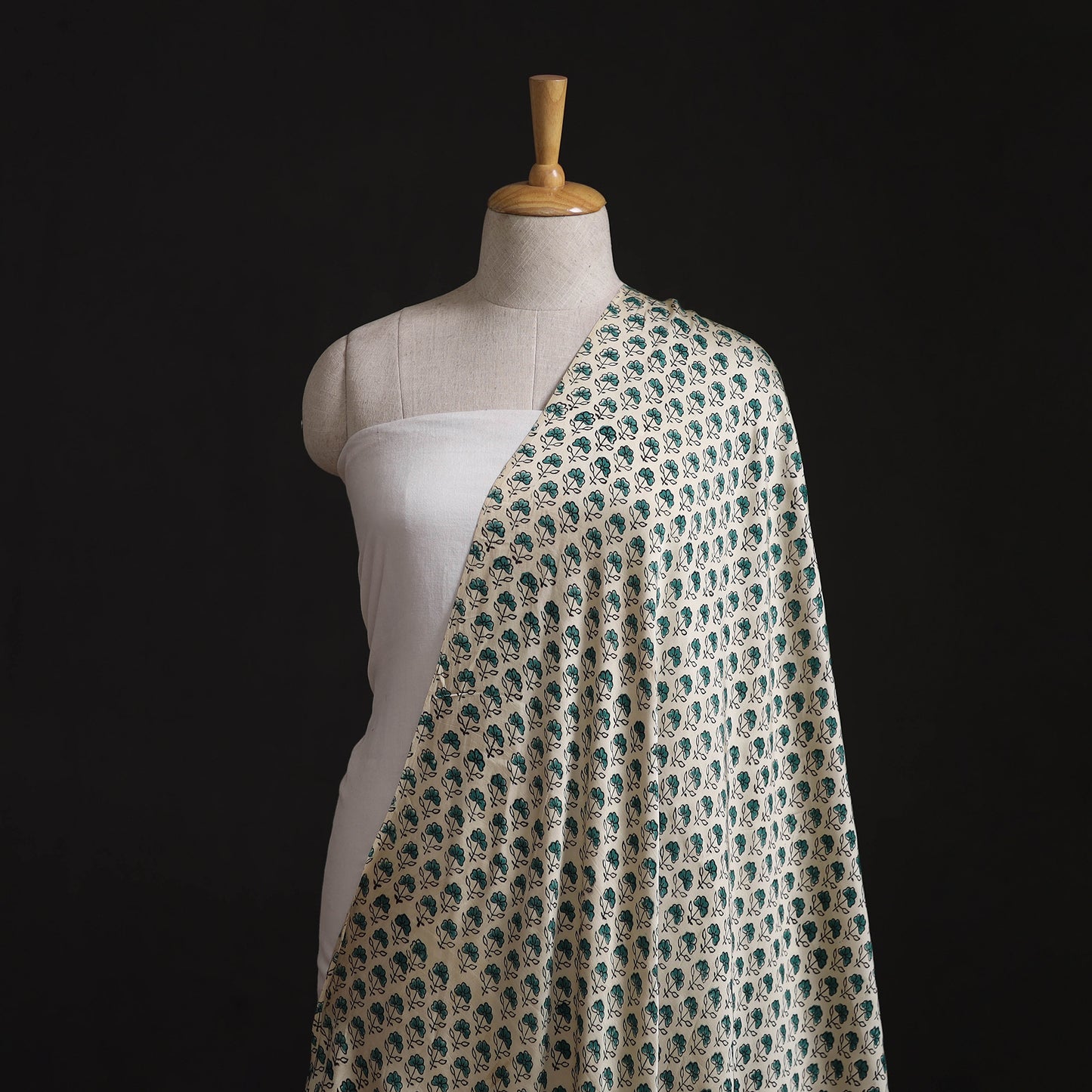 Sanganeri Floral Hand Block Print Modal Silk Fabric 18