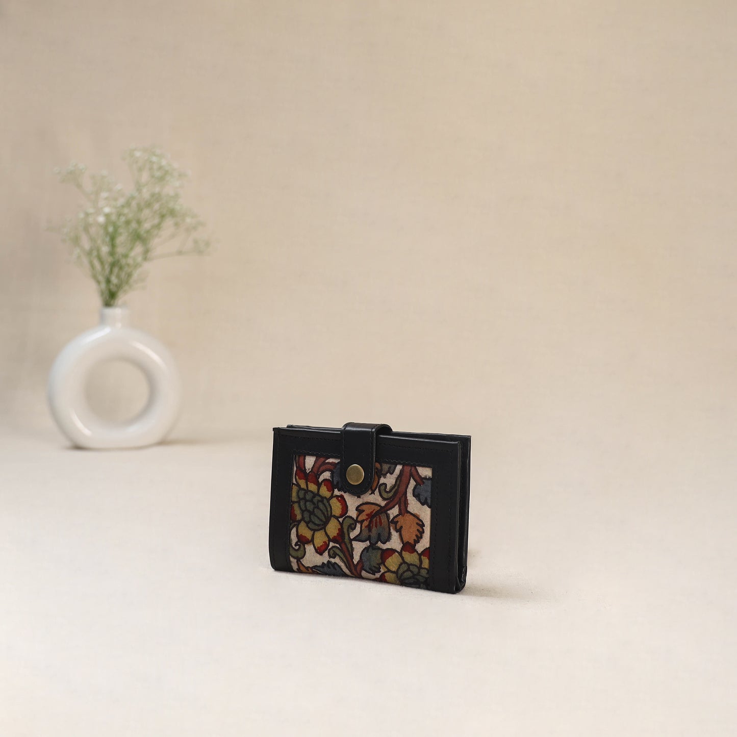 Beige - Srikalahasti Kalamkari Handpainted Wallet 98