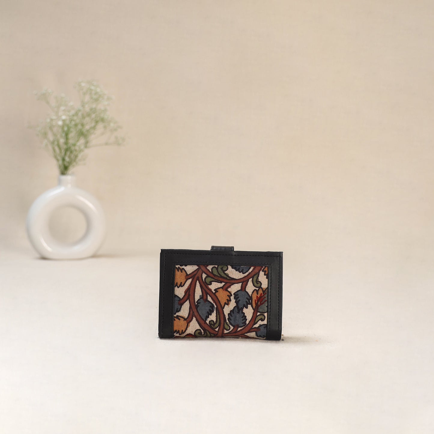 Beige - Srikalahasti Kalamkari Handpainted Wallet 98