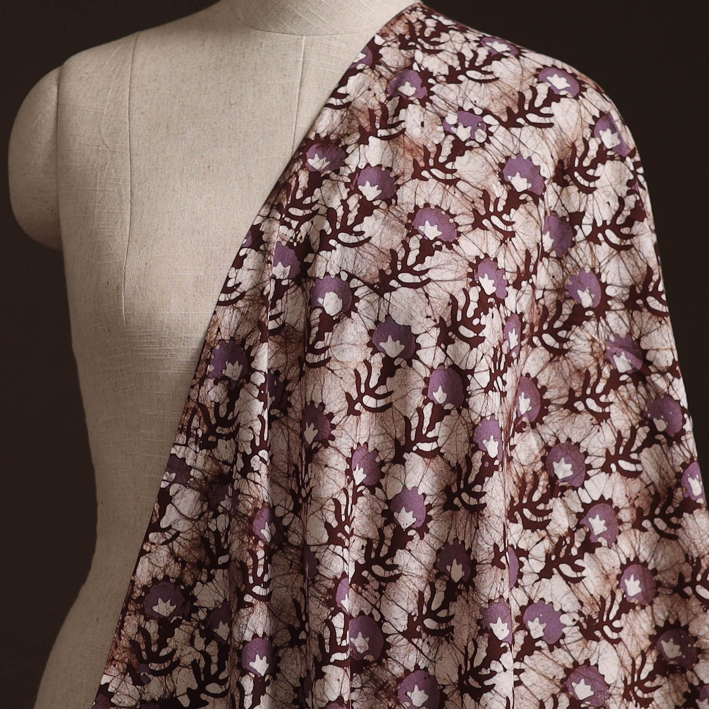 Hand Block Batik Print Cotton Fabric 04