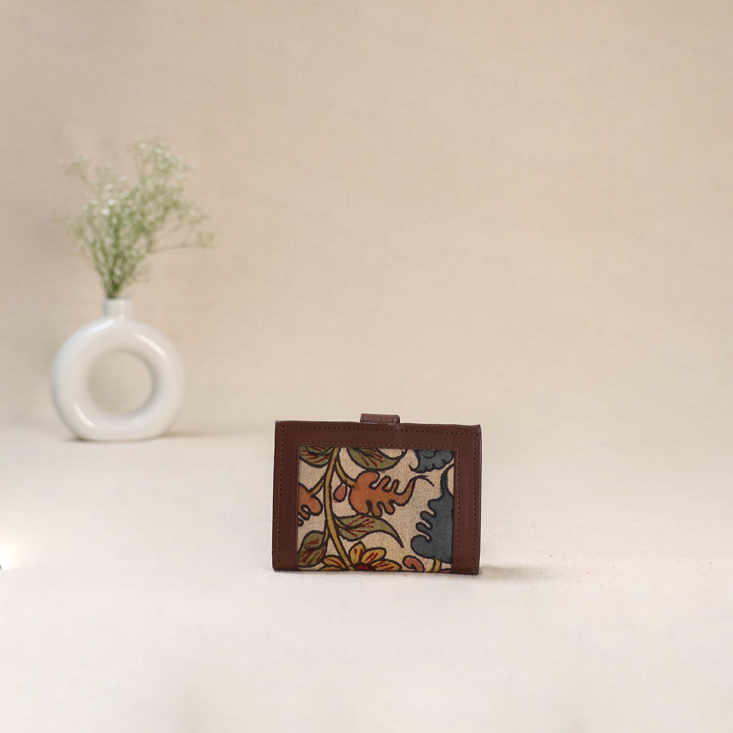 Beige - Srikalahasti Kalamkari Handpainted Wallet 99