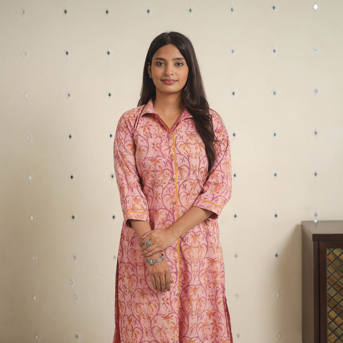 Pink - natural dyed cotton bagru dabu co-ord set 12