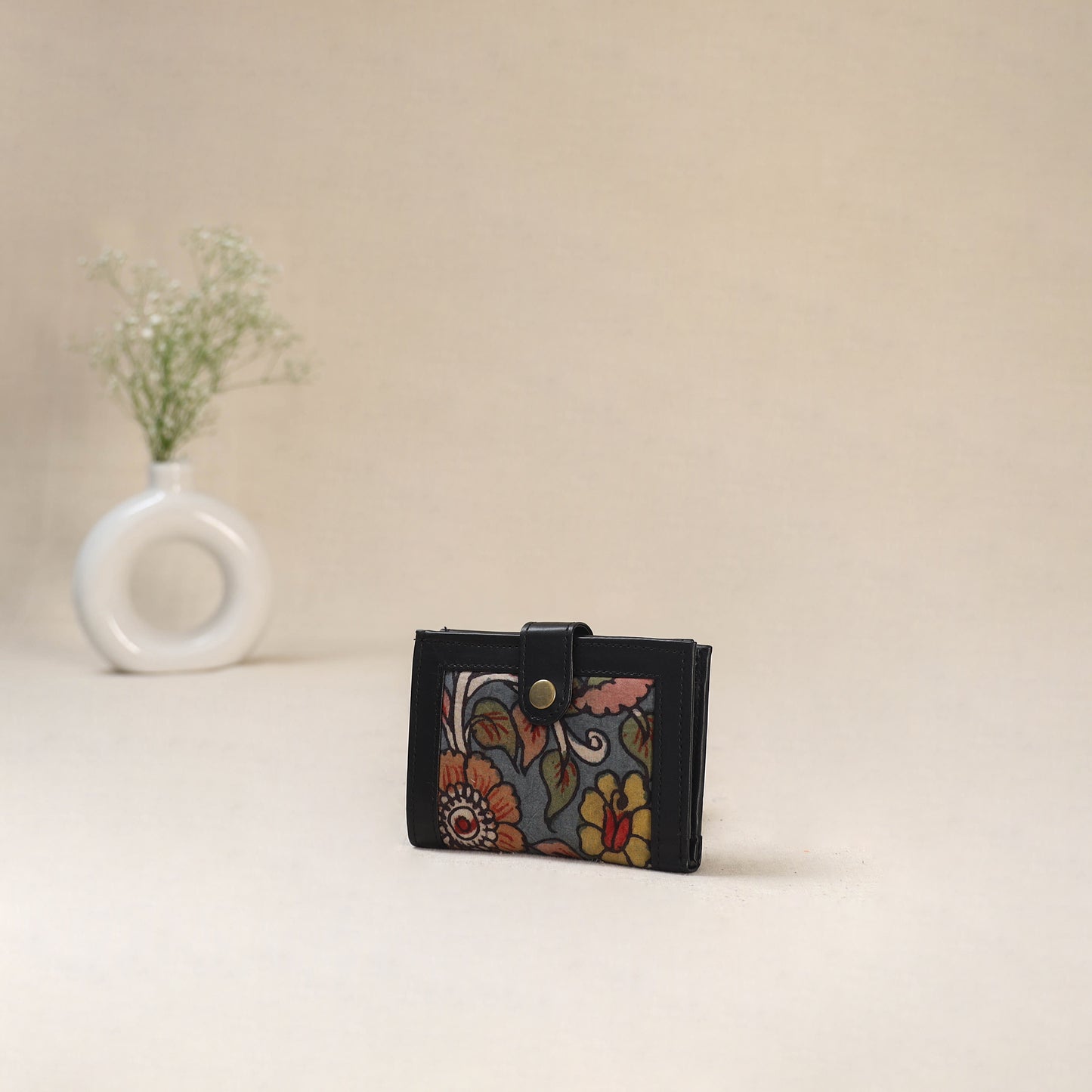 Blue - Srikalahasti Kalamkari Handpainted Wallet 100