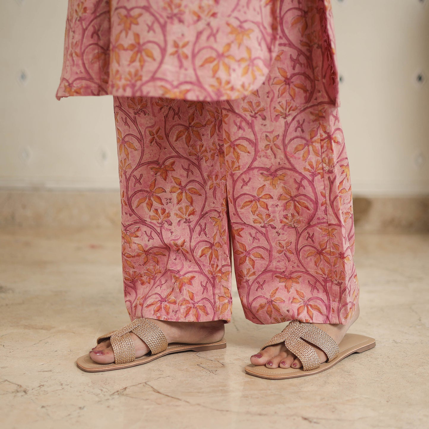 Pink - natural dyed cotton bagru dabu co-ord set 12