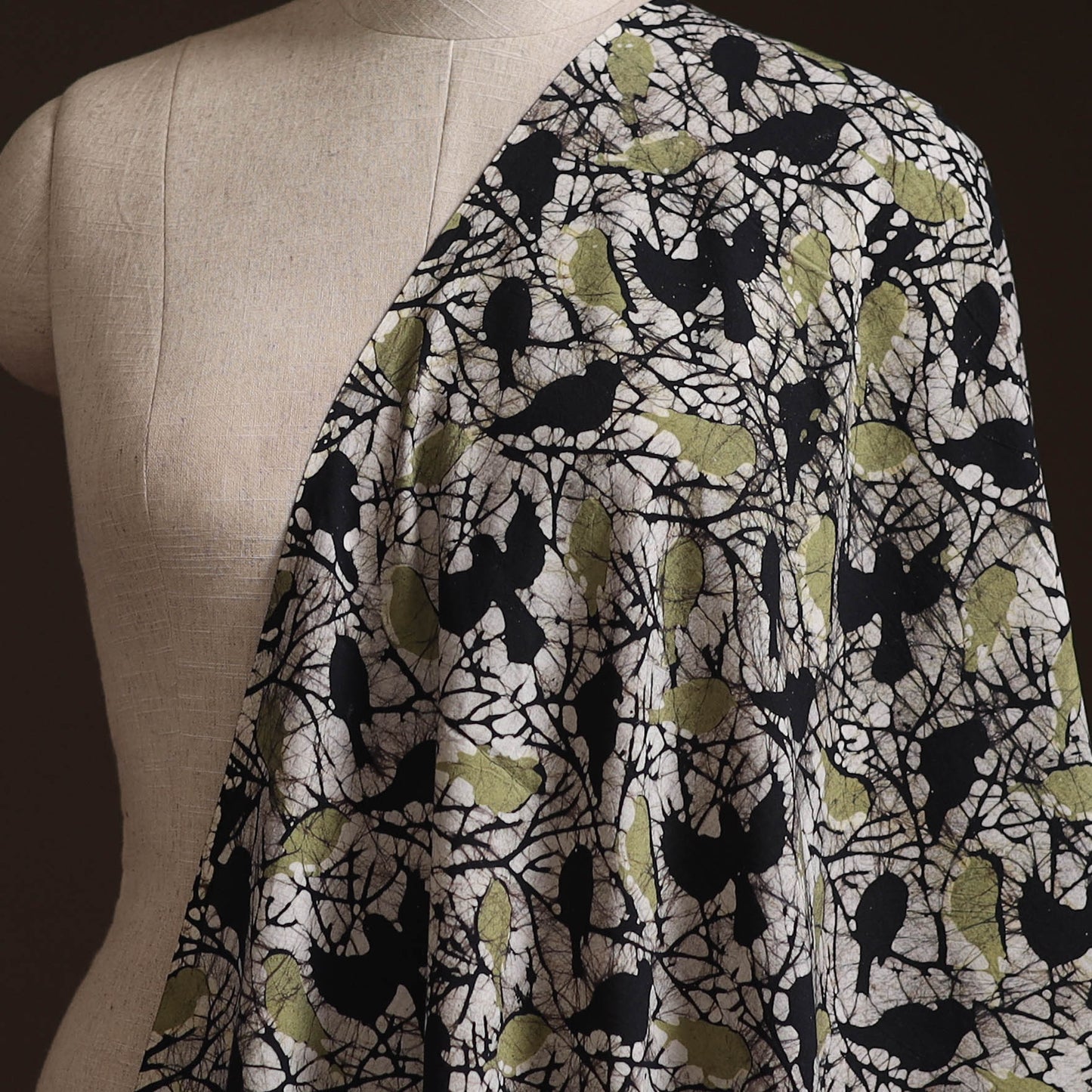 Hand Block Batik Print Cotton Fabric 06