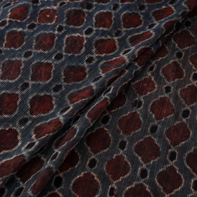 Natural Dyed Ajrakh Hand Block Print Kota Doria Cotton Fabric 39