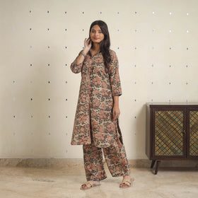 Brown - natural dyed cotton bagru dabu co-ord set 13