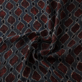 Natural Dyed Ajrakh Hand Block Print Kota Doria Cotton Fabric 39