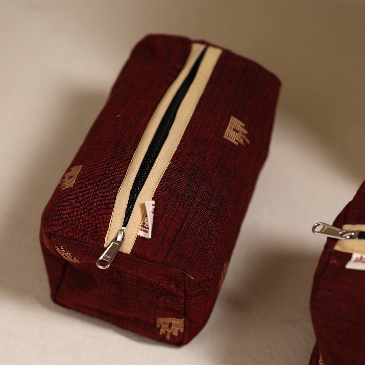 Handcrafted Fabric Toiletry Bags (Set of 3) 12