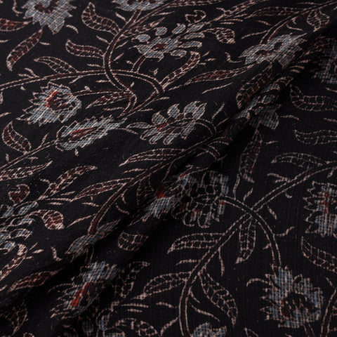 Natural Dyed Ajrakh Hand Block Print Kota Doria Cotton Fabric 38