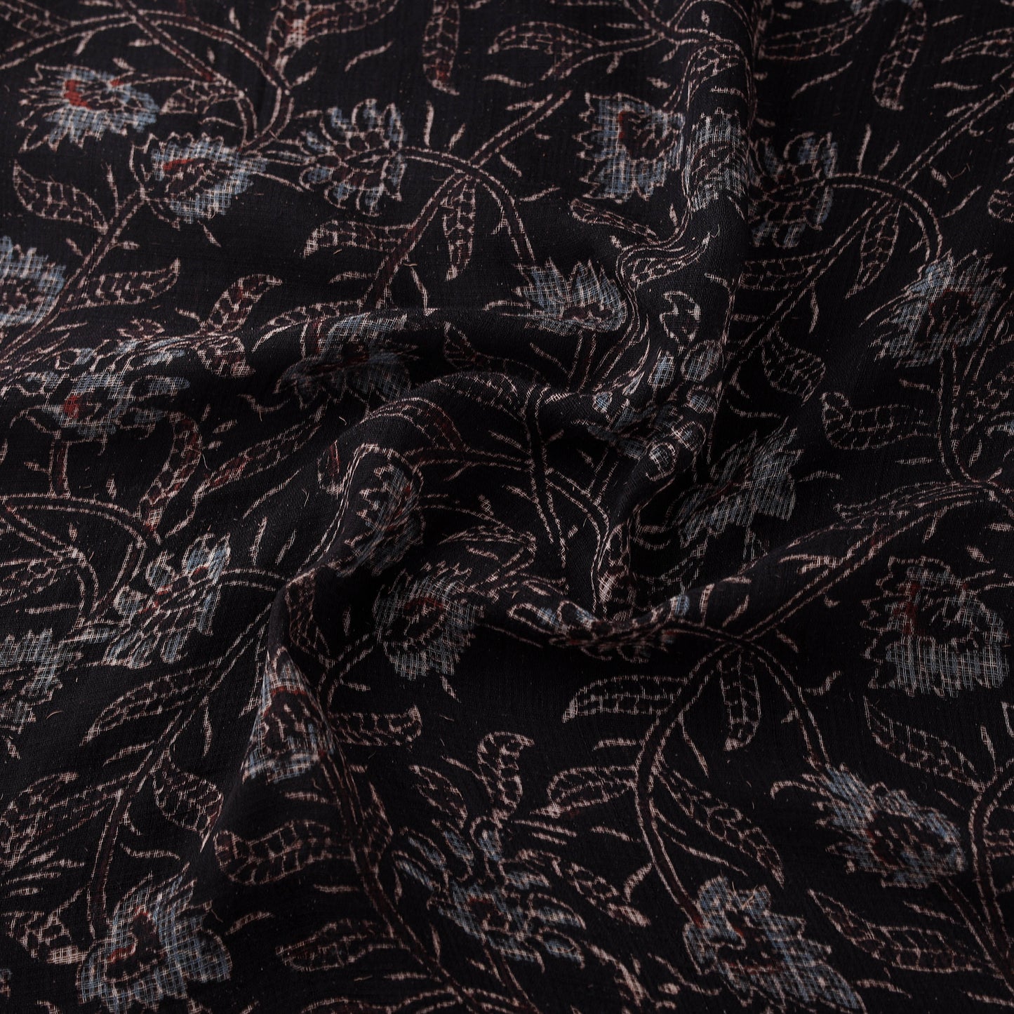 Natural Dyed Ajrakh Hand Block Print Kota Doria Cotton Fabric 38