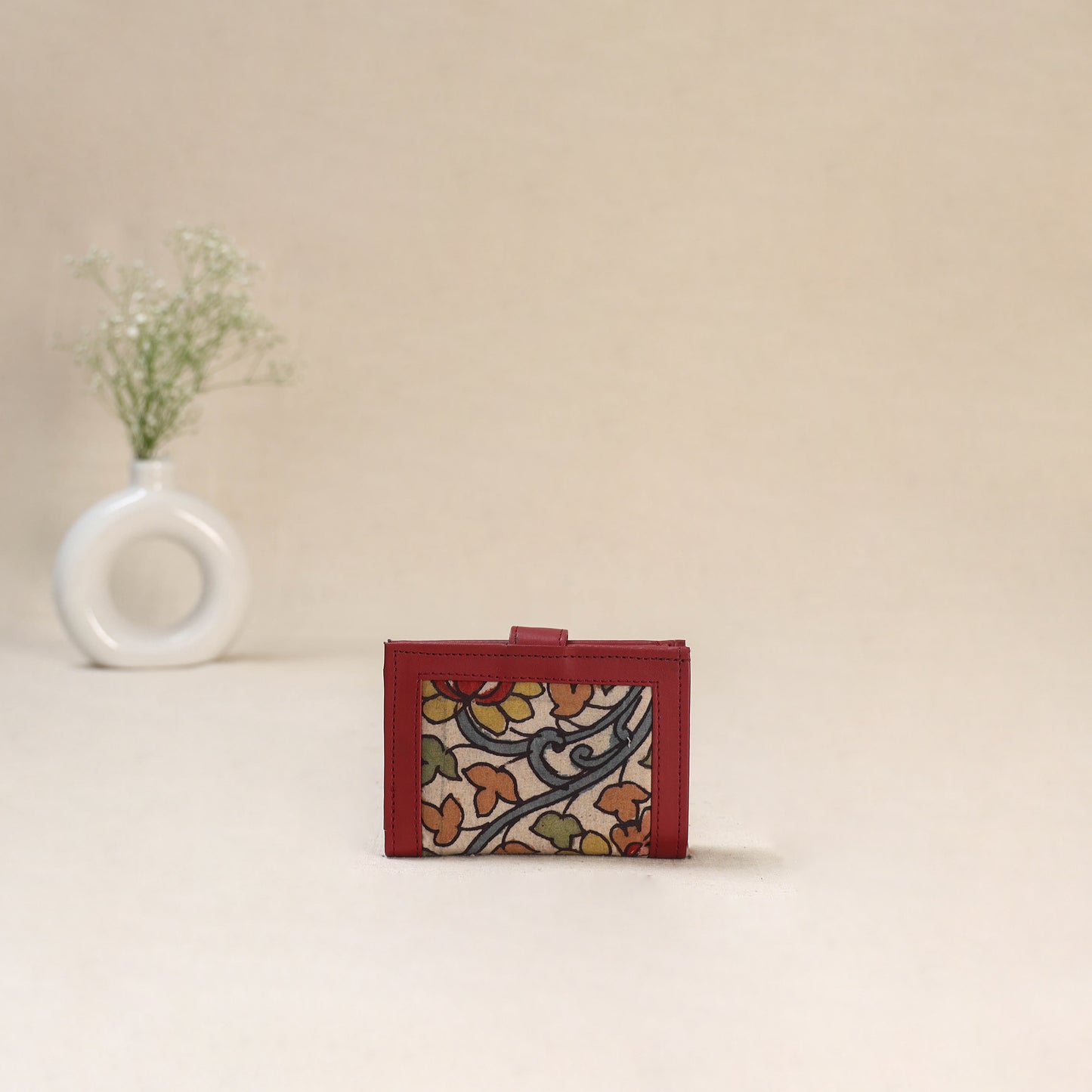 Beige - Srikalahasti Kalamkari Handpainted Wallet 103