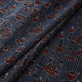 Natural Dyed Ajrakh Hand Block Print Kota Doria Cotton Fabric 34