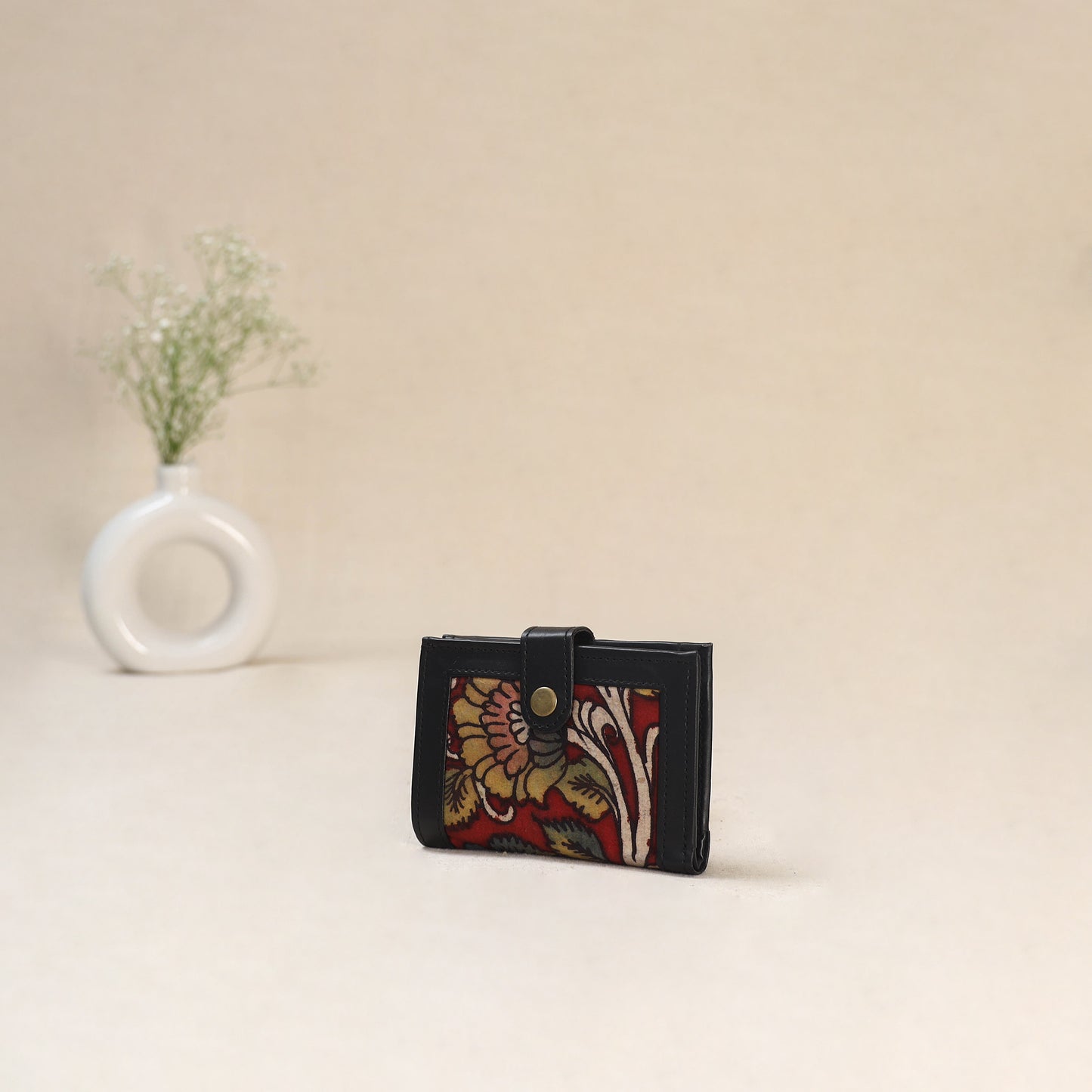Red - Srikalahasti Kalamkari Handpainted Wallet 104