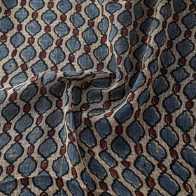 Natural Dyed Ajrakh Hand Block Print Kota Doria Cotton Fabric 37