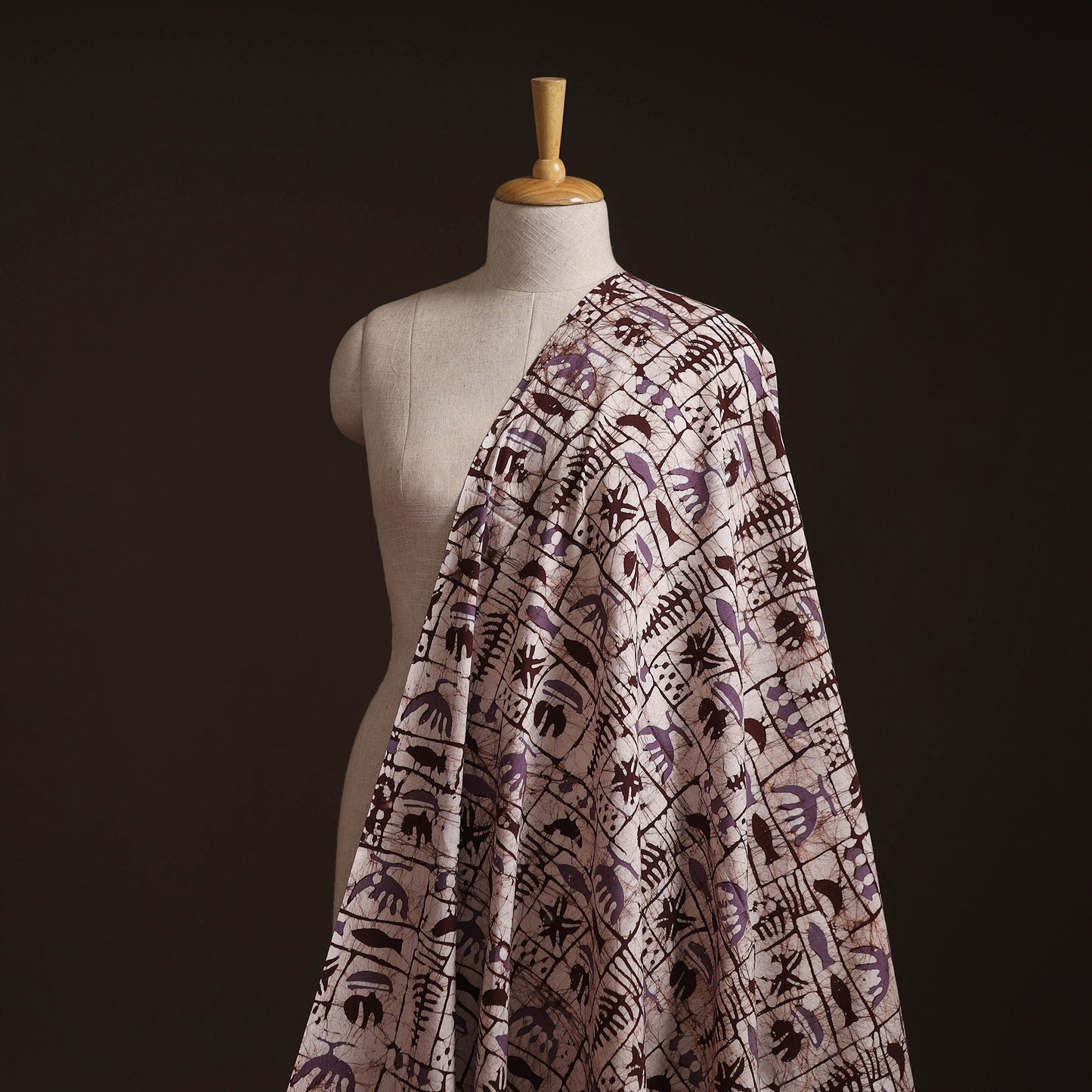 Hand Block Batik Print Cotton Fabric 11
