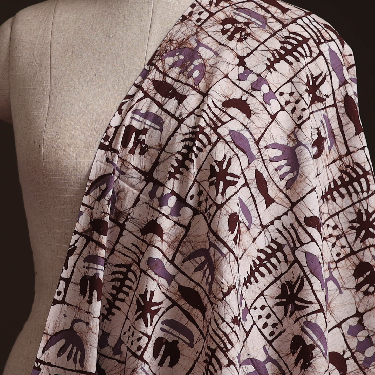 Hand Block Batik Print Cotton Fabric 11