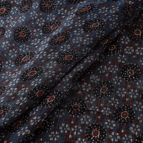 Natural Dyed Ajrakh Hand Block Print Kota Doria Cotton Fabric 36