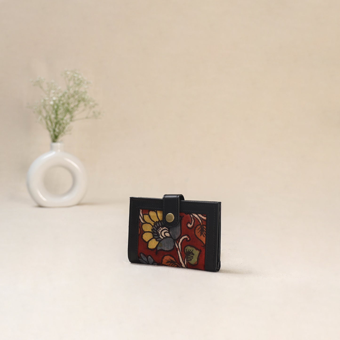 Red - Srikalahasti Kalamkari Handpainted Wallet 105