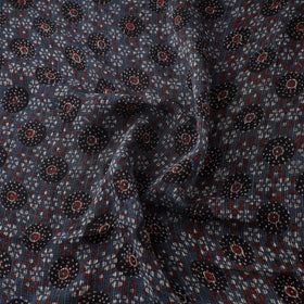 Natural Dyed Ajrakh Hand Block Print Kota Doria Cotton Fabric 36
