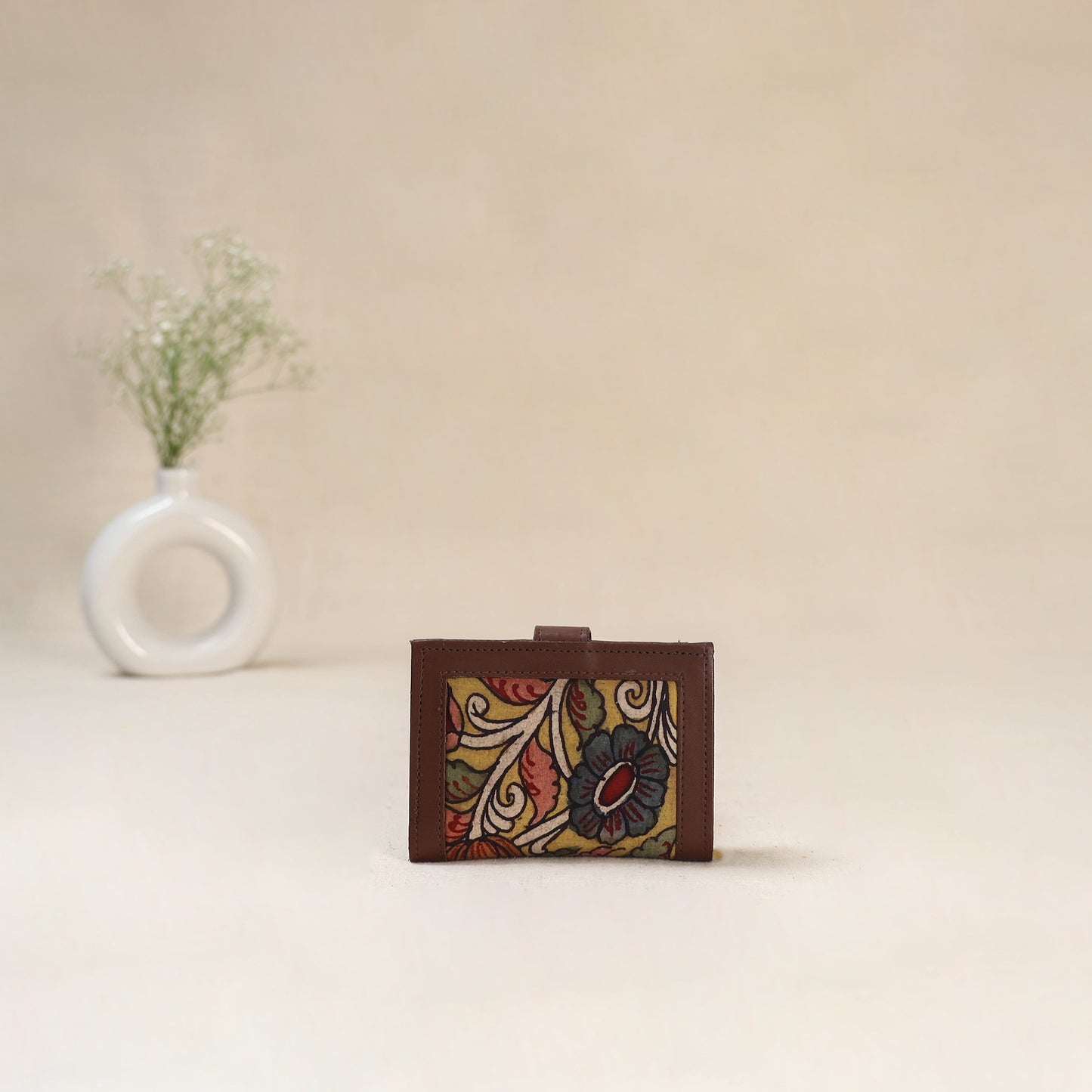 Yellow - Srikalahasti Kalamkari Handpainted Wallet 107