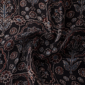 Natural Dyed Ajrakh Hand Block Print Kota Doria Cotton Fabric 33