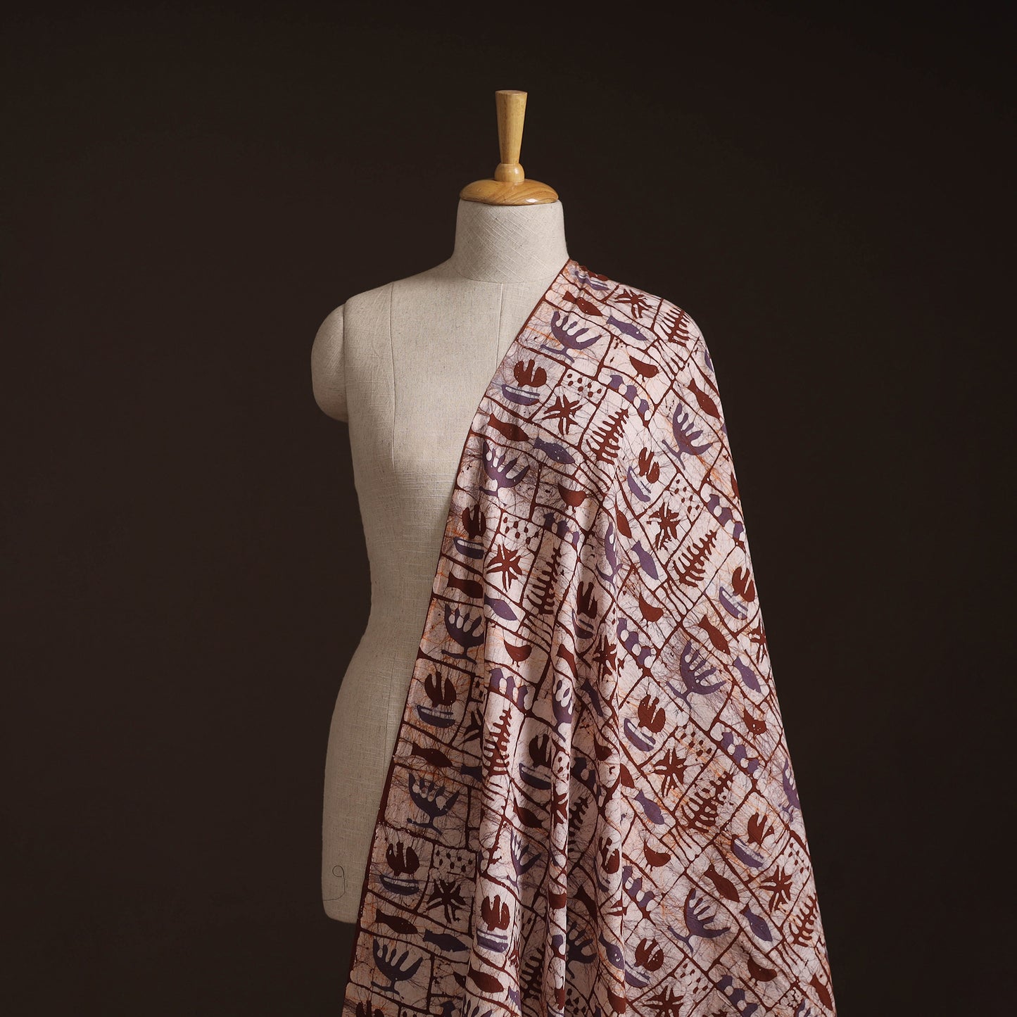 Hand Block Batik Print Cotton Fabric 14