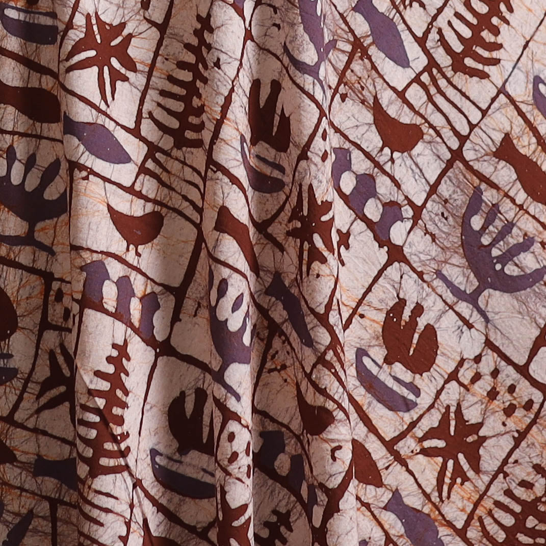 Hand Block Batik Print Cotton Fabric 14