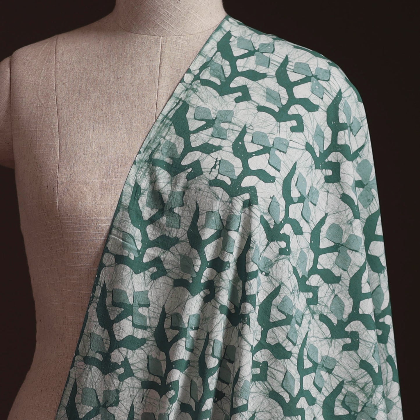 Hand Block Batik Print Cotton Fabric 15