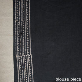 Grey Mul Cotton Block Print Sanganeri Saree