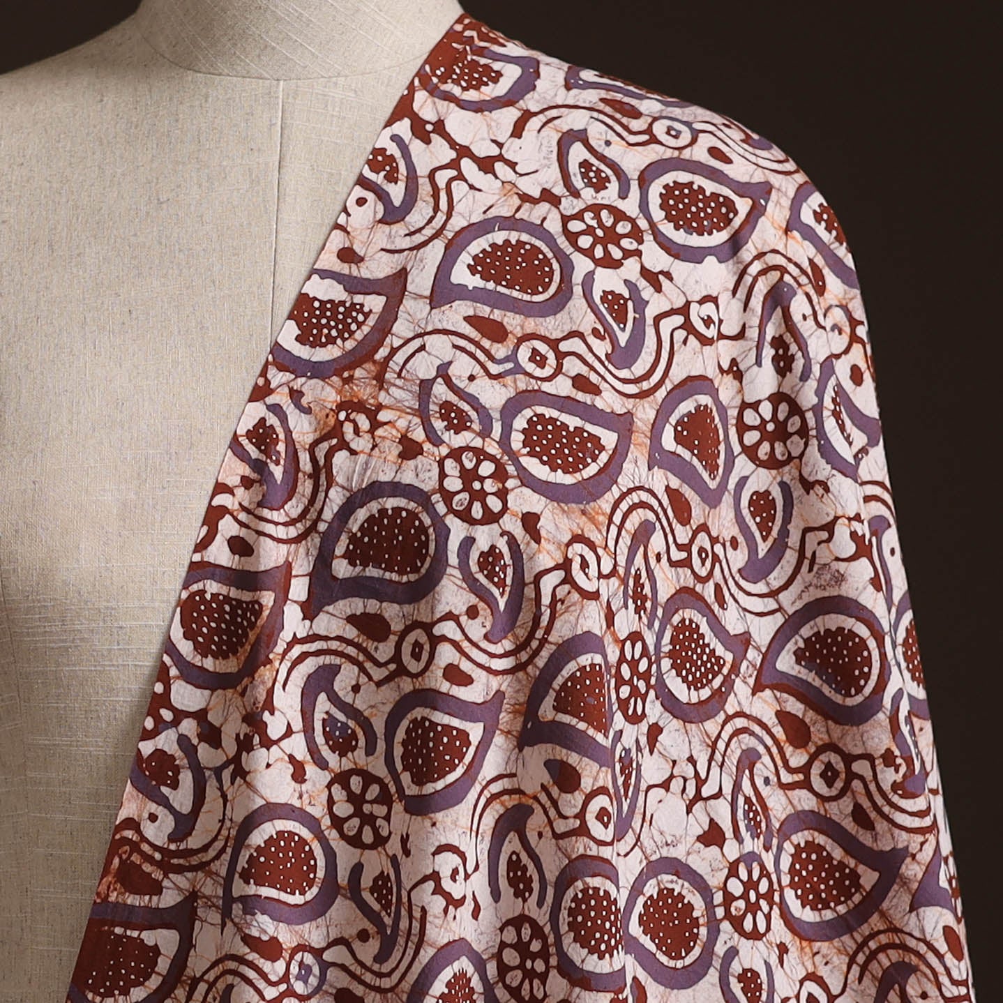 Hand Block Batik Print Cotton Fabric 16