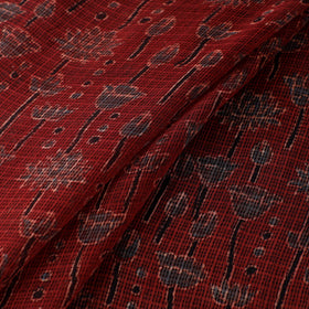 Natural Dyed Ajrakh Hand Block Print Kota Doria Cotton Fabric 29