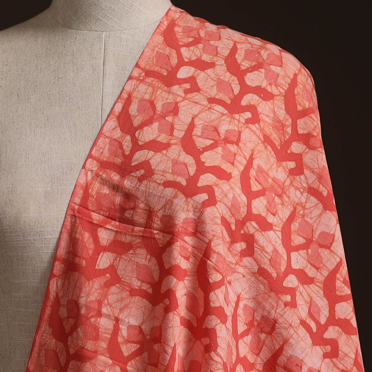 Hand Block Batik Print Cotton Fabric 17