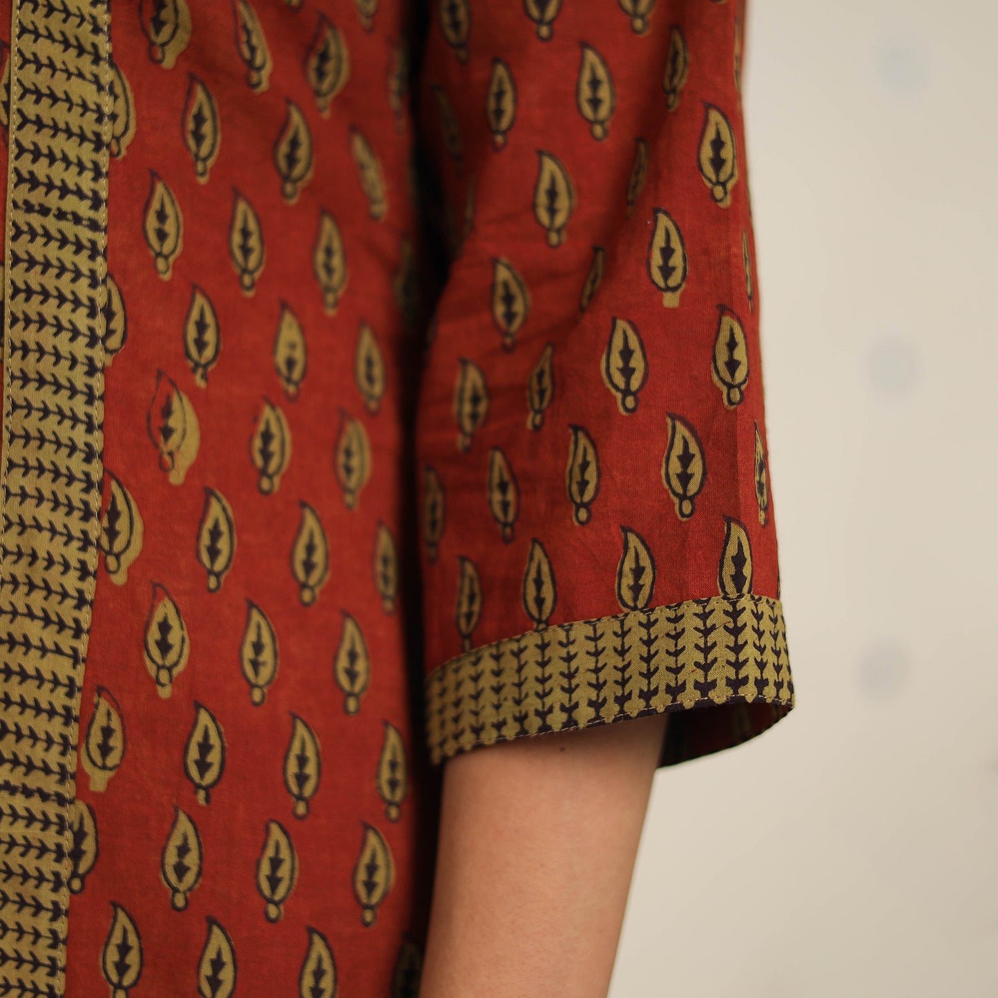 Red - bagh cotton suit set (set of 3) 04 - handcrafted