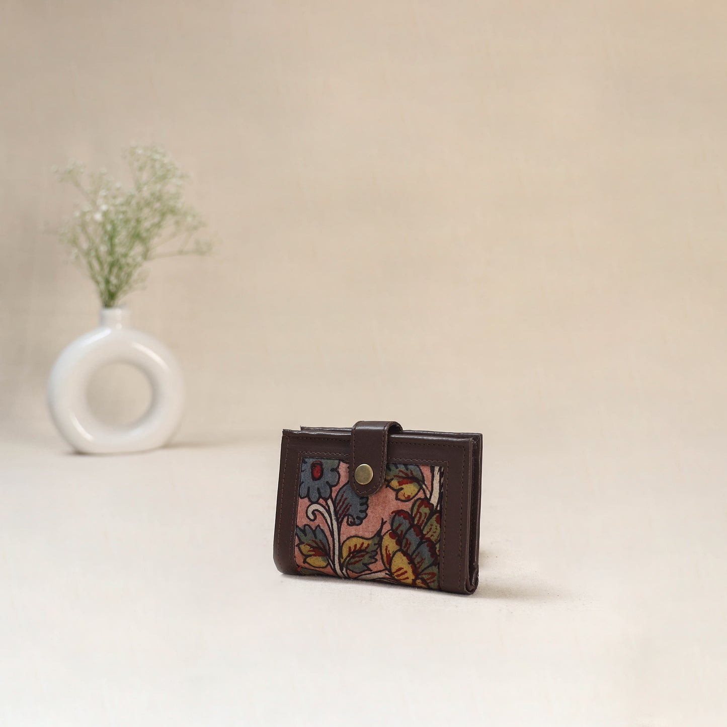 Pink - Srikalahasti Kalamkari Handpainted Wallet 112