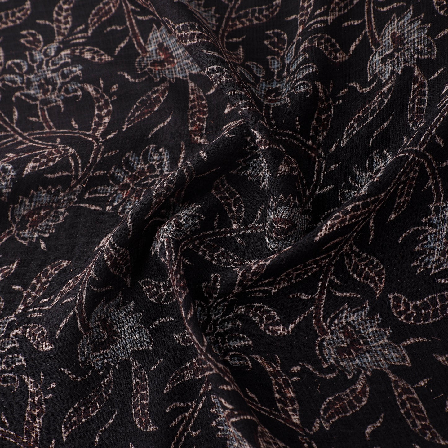 Natural Dyed Ajrakh Hand Block Print Kota Doria Cotton Fabric 28
