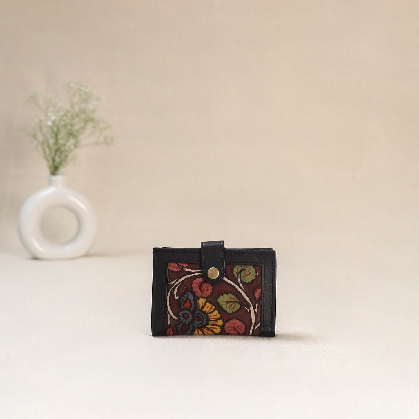 Brown - Srikalahasti Kalamkari Handpainted Wallet 113