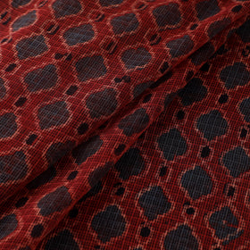 Natural Dyed Ajrakh Hand Block Print Kota Doria Cotton Fabric 27
